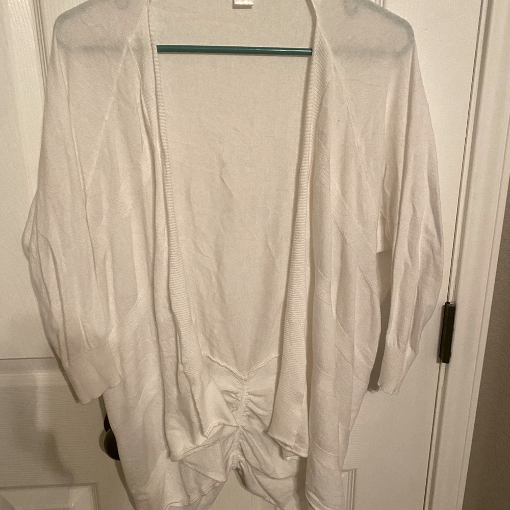 Motherhood Maternity white cardigan, size small